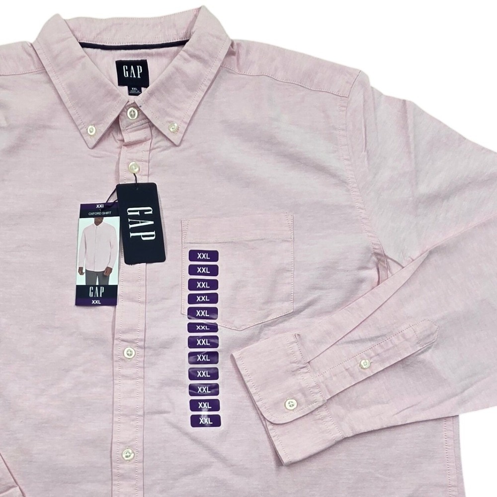 NWT GAP Long‎ Sleeve Button Down Oxford Shirt Prism Pink Mens XXL